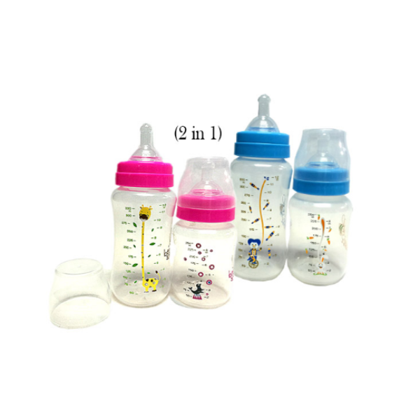 BEE SON FEEDING BOTTLE 2 IN 1 ASSORTED 80514 250ML+330ML
