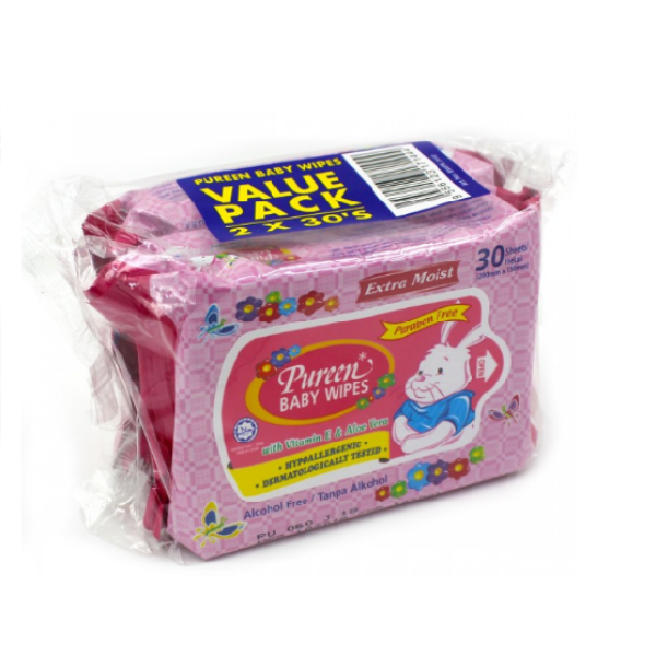 PUREEN BABY WIPES PINK